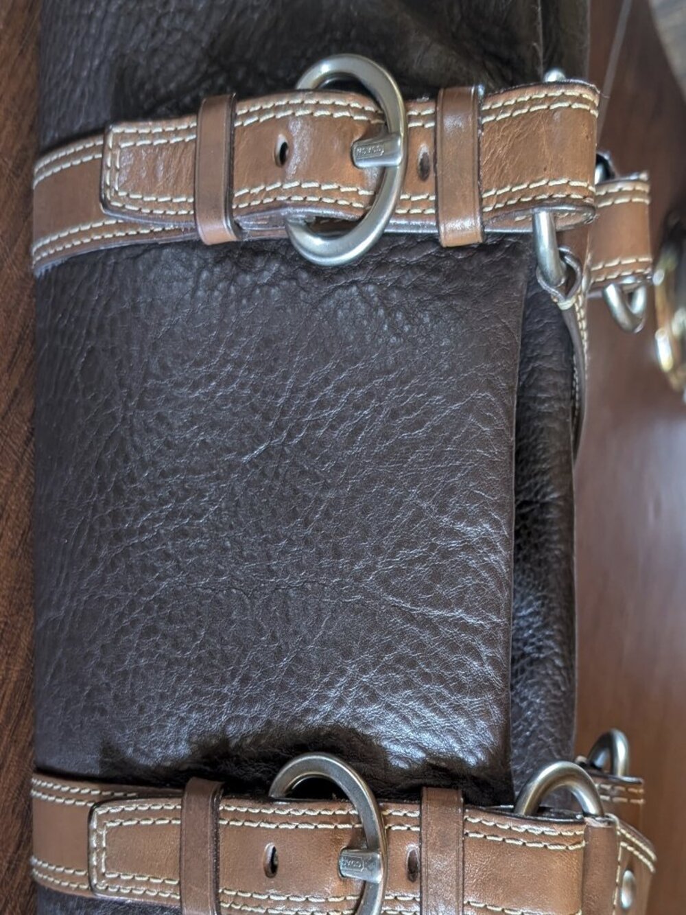 Coach Chelsea Leather Satchel in Brown Pebbled Leather